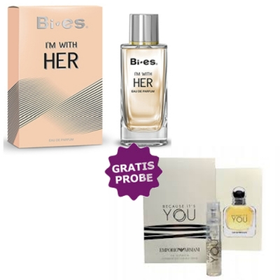 Bi-Es I'm With Her 100 ml + Perfume Muestra Armani Emporio Because It’s You