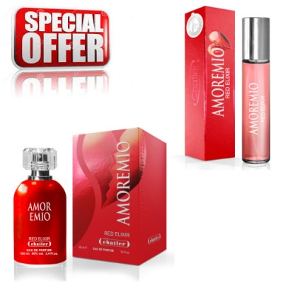 Chatler Amoremio Red Elixir - Promotional Set, Eau de Parfum 100 ml + Eau de Parfum 30 ml