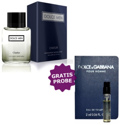 Chatler Dolce Men 100 ml + Perfume Muestra Dolce Gabbana Homme