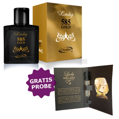 Chatler 585 Gold Lady 100 ml + Perfume Muestra Paco Rabanne Lady Million