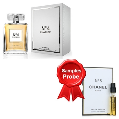 Chatler No. 4 EDP 100 ml + Perfume Muestra Chanel No. 5