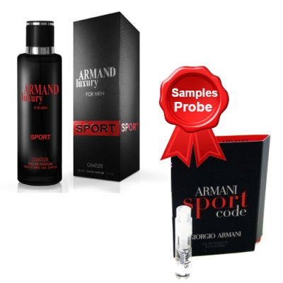 Chatler Armand Luxury Sport Men 100 ml + Perfume Muestra Giorgio Armani Code Sport