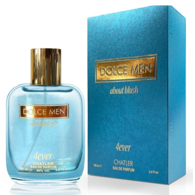 Chatler Dolce Men About Blush 4ever 100 ml + Perfume Muestra Dolce Gabbana Light Blue Forever Homme