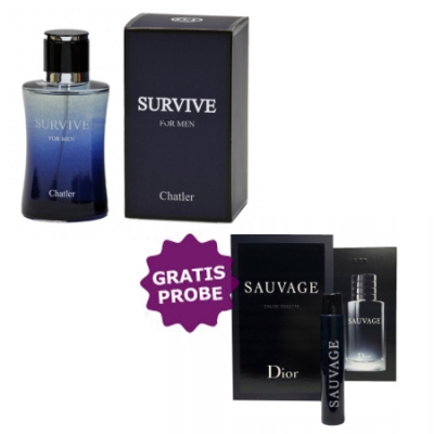 Chatler Survive Men 100 ml + Perfume Muestra Dior Sauvage