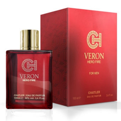 Chatler Veron Hero Fire 100 ml + Perfume Muestra Versace Eros Flame