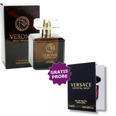 Chatler Veronic Night Brilliant 100 ml + Perfume Muestra Versace Crystal Noir