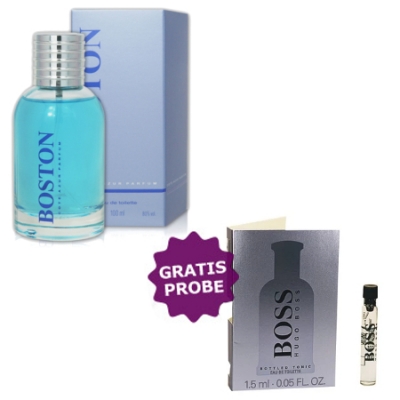 Cote Azur Boston Blue Men 100 ml + Perfume Muestra Hugo Boss Bottled Tonic