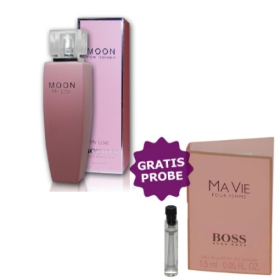 Cote Azur Boston Moon My Love 100 ml + Perfume Muestra Hugo Boss Ma Vie Pour Femme