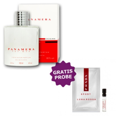 Cote Azur Panamera Ocean Men 100 ml + Perfume Muestra Prada Luna Rossa Eau Sport