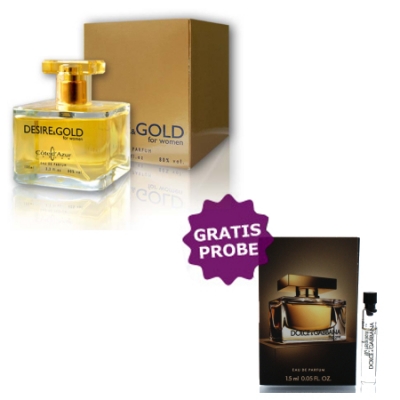 Cote Azur Desire Gold 100 ml + Perfume Muestra Dolce Gabbana The One Women