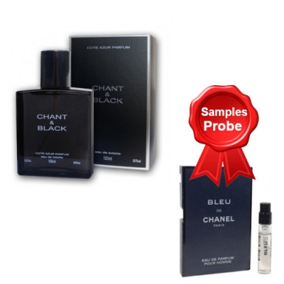 Cote Azur Chant & Black Men 100 ml + Perfume Muestra Chanel Bleu de Chanel