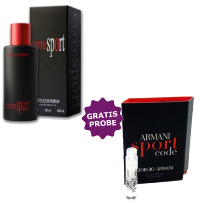 Cote Azur Cote Sport 100 ml + Perfume Muestra Giorgio Armani Code Sport