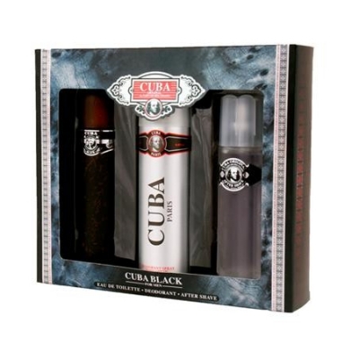 Cuba Black Men - Set para hombre, Eau de Toilette, Desodorante, loción after shave