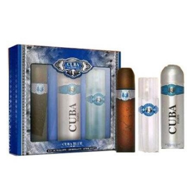 Cuba Blue - Set para hombre, Eau de Toilette, Desodorante, loción after shave