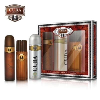 Cuba Gold - Set para hombre, Eau de Toilette, Desodorante, Aftershave