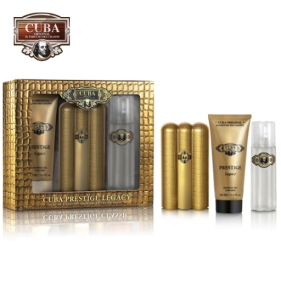 Cuba Prestige Legacy - Set para hombre, Eau de Toilette, Aftershave, gel de ducha