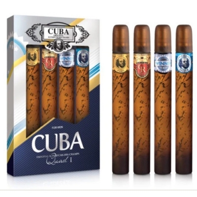 Cuba Quad Men - Gold, Royal, Shadow, Winner - Set para hombre 4 x 35 ml