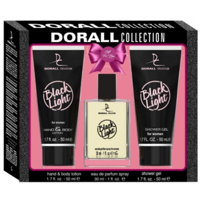 Dorall Black Light - Set para mujer, Eau de Toilette, loción corporal, ducha de gel