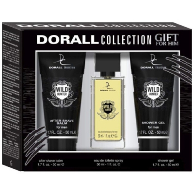 Dorall Wild Hunter - Set  para hombre, Eau de Toilette, Bálsamo de afeitado, ducha de gel