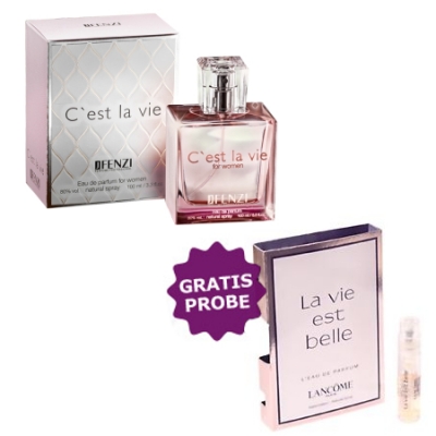 JFenzi Cest La Vie 100 ml + Perfume Muestra Lancome La Vie Est Belle