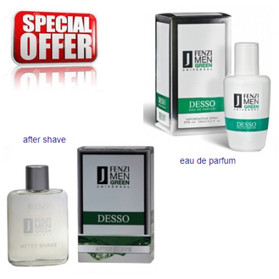 Fenzi Desso Green Universal Men - Conjunto promocional, Eau de Parfum, Aftershave