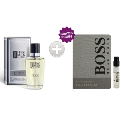 JFenzi Desso Legend Men 100 ml + Perfume Muestra Hugo Boss Bottled
