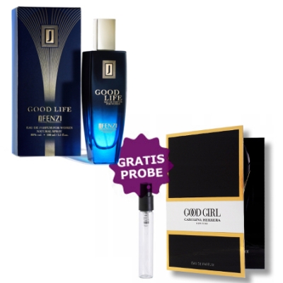 JFenzi Good Life Woman 100 ml + Perfume Muestra Carolina Herrera Good Girl