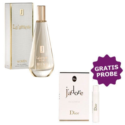 JFenzi La Amore 100 ml + Perfume Muestra Dior Jadore