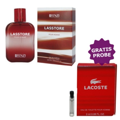 JFenzi Lasstore Pour Homme 100 ml + Perfume Muestra Lacoste Style in Play