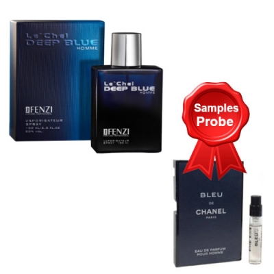 JFenzi Le Chel Deep Blue Homme 100 ml + Perfume Muestra Chanel Bleu de Chanel