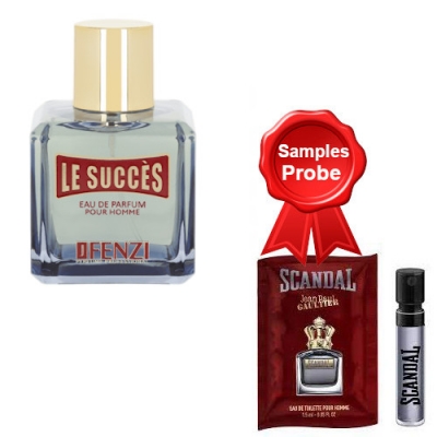 JFenzi Le Succes Homme 100 ml + Perfume Muestra Gaultier Scandal Homme