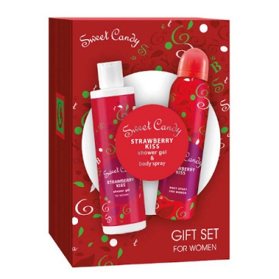 Jean Marc Sweet Candy Strawberry Kiss - Set, Shower Gel, Deodorant