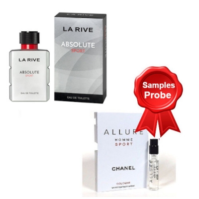 La Rive Absolute Sport 100 ml + Perfume Muestra Chanel Allure Homme Sport