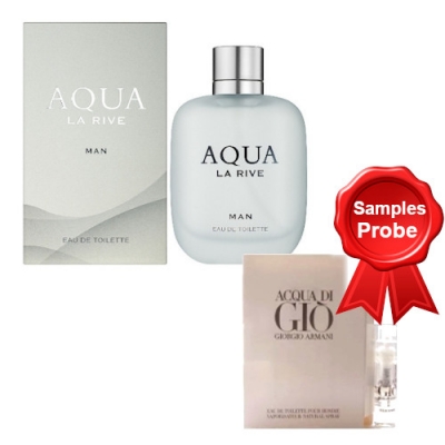 La Rive Aqua Man 90 ml + Perfume Muestra Armani Acqua Di Gio