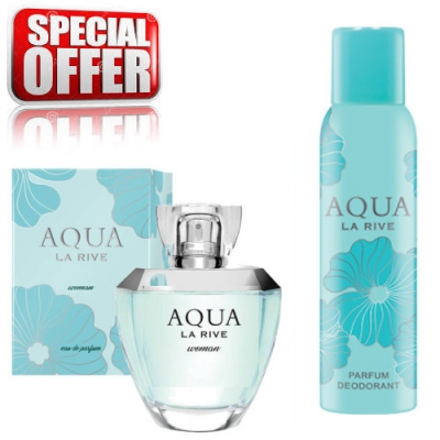 La Rive Aqua Woman - Conjunto promocional, Eau de Parfum, Deodorant