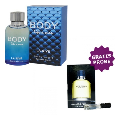 La Rive Body Like 90 ml + Perfume Muestra Dolce Gabbana Light Blue Homme