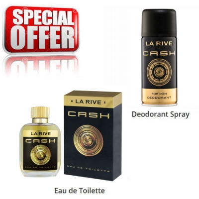 La Rive Cash Men - Conjunto promocional, Eau de Toilette para hombre, Desodorante