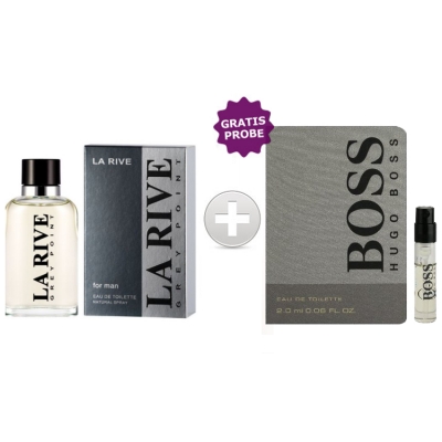 La Rive Grey Point 100 ml + Perfume Muestra Hugo Boss Bottled