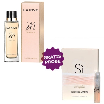 La Rive In Woman 90 ml + Perfume Muestra Giorgio Armani Si