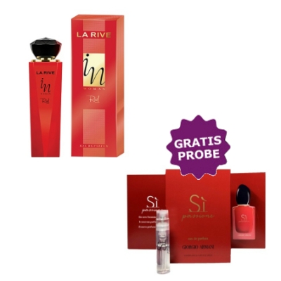 La Rive In Women Red, 100 ml + Perfume Muestra Giorgio Armani Si Passione