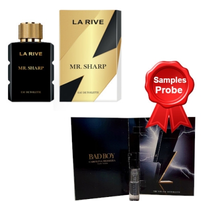 La Rive Mr. Sharp 100 ml + Perfume Muestra Carolina Herrera Bad Boy