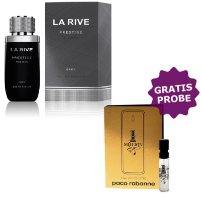 La Rive Prestige Grey The Man 75 ml + Perfume Muestra Paco Rabanne 1 Million