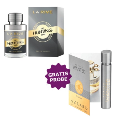 La Rive The Hunting Man 75 ml + Perfume Muestra Azzaro Wanted