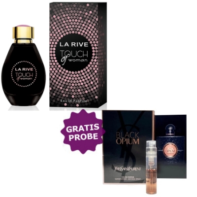 La Rive Touch Woman 90 ml + Perfume Muestra Yves Saint Laurent Opium Black