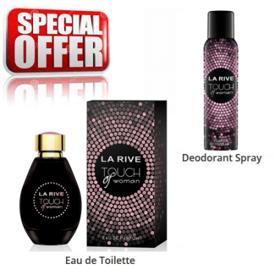 La Rive Touch Woman - Conjunto promocional, Eau de Parfum, Deodorant