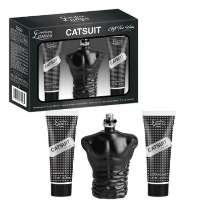 Lamis CatSuit Men - Set para hombre, Eau de Toilette, Shower Gel, loción after shave Balm