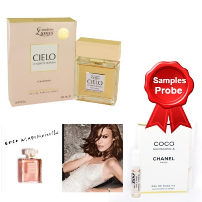 Lamis Cielo Classico Donna de Luxe 100 ml + Perfume Muestra Chanel Coco Mademoiselle