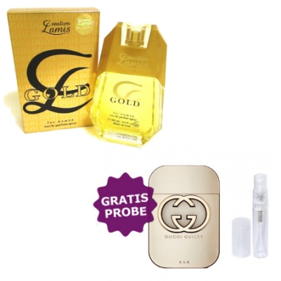 Lamis Gold Woman 100 ml + Perfume Muestra Gucci Guilty