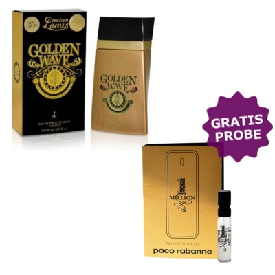 Lamis Golden Wave Men 100 ml + Perfume Muestra Paco Rabanne 1 Million