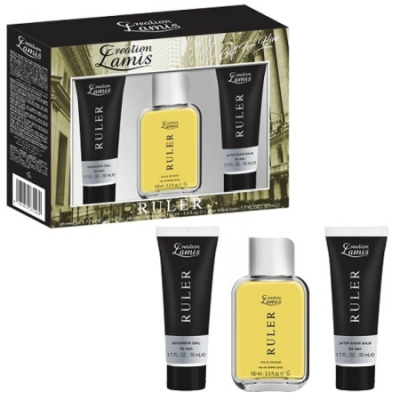 Lamis Ruler - Set para hombre, Eau de Toilette, Shower Gel, loción after shave Balm